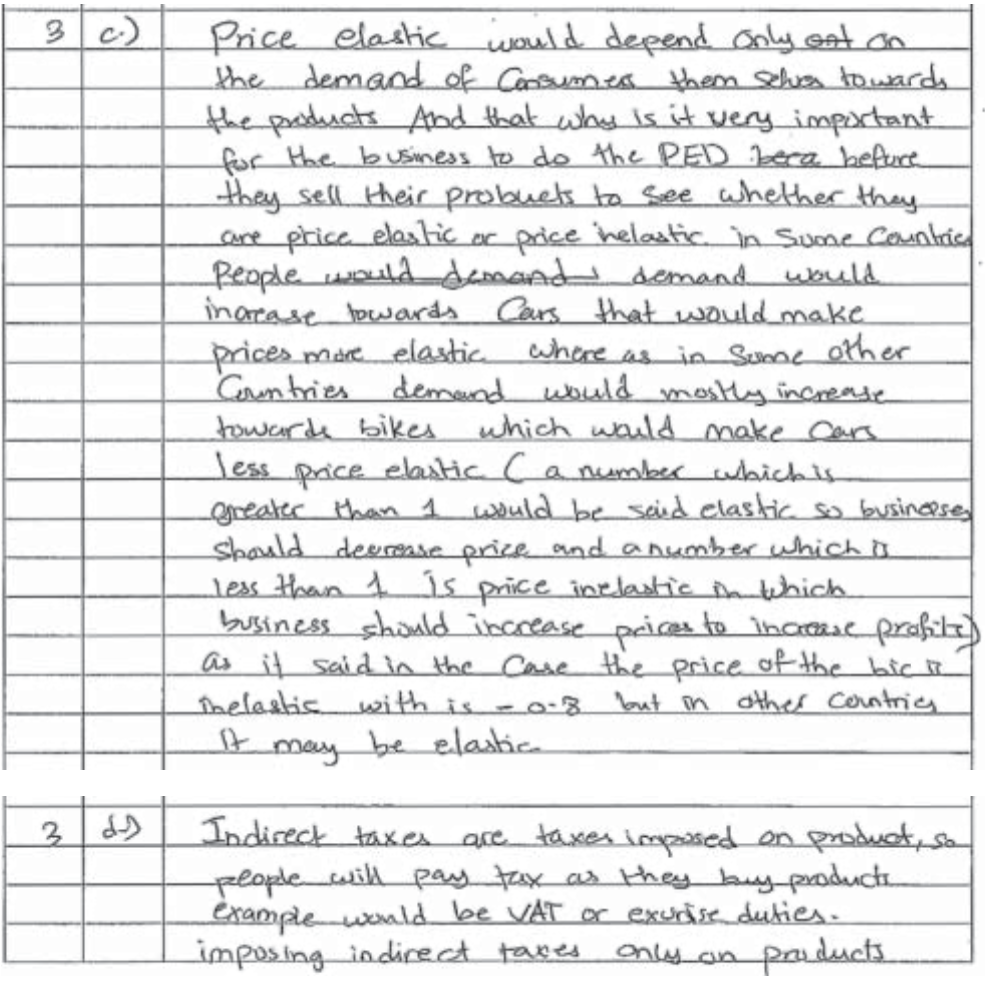 Example Candidate Responses (Standards Booklet)